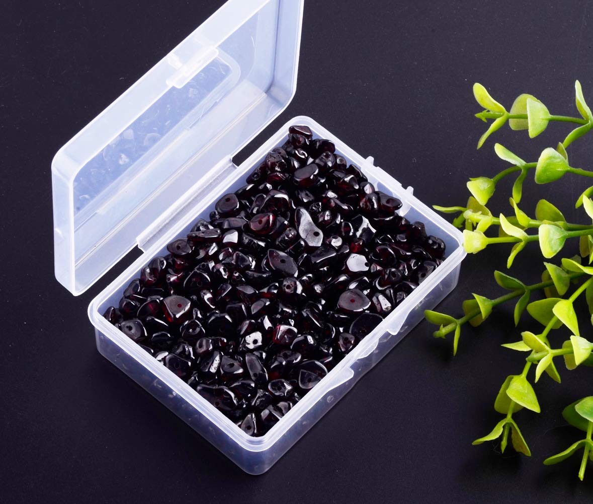Natural Chip Stone Beads 5-8mm Garnet About 400 Pieces Irregular Gemstones Healing Crystal Loose Rocks Bead Hole Drilled DIY for Bracelet Jewelry Making Crafting (5-8mm, Garnet)