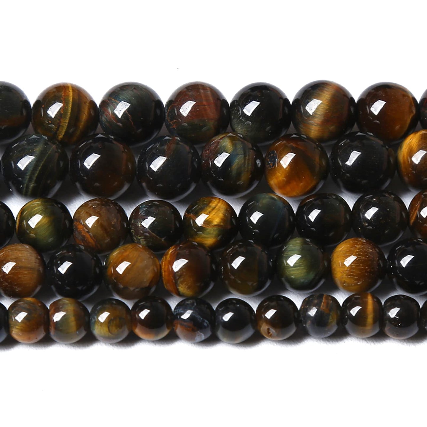 6MM 60PCS Natural Tiger Eye Beads Yellow Blue Stone Loose Beads for Jewelry Making DIY Bracelet Necklace