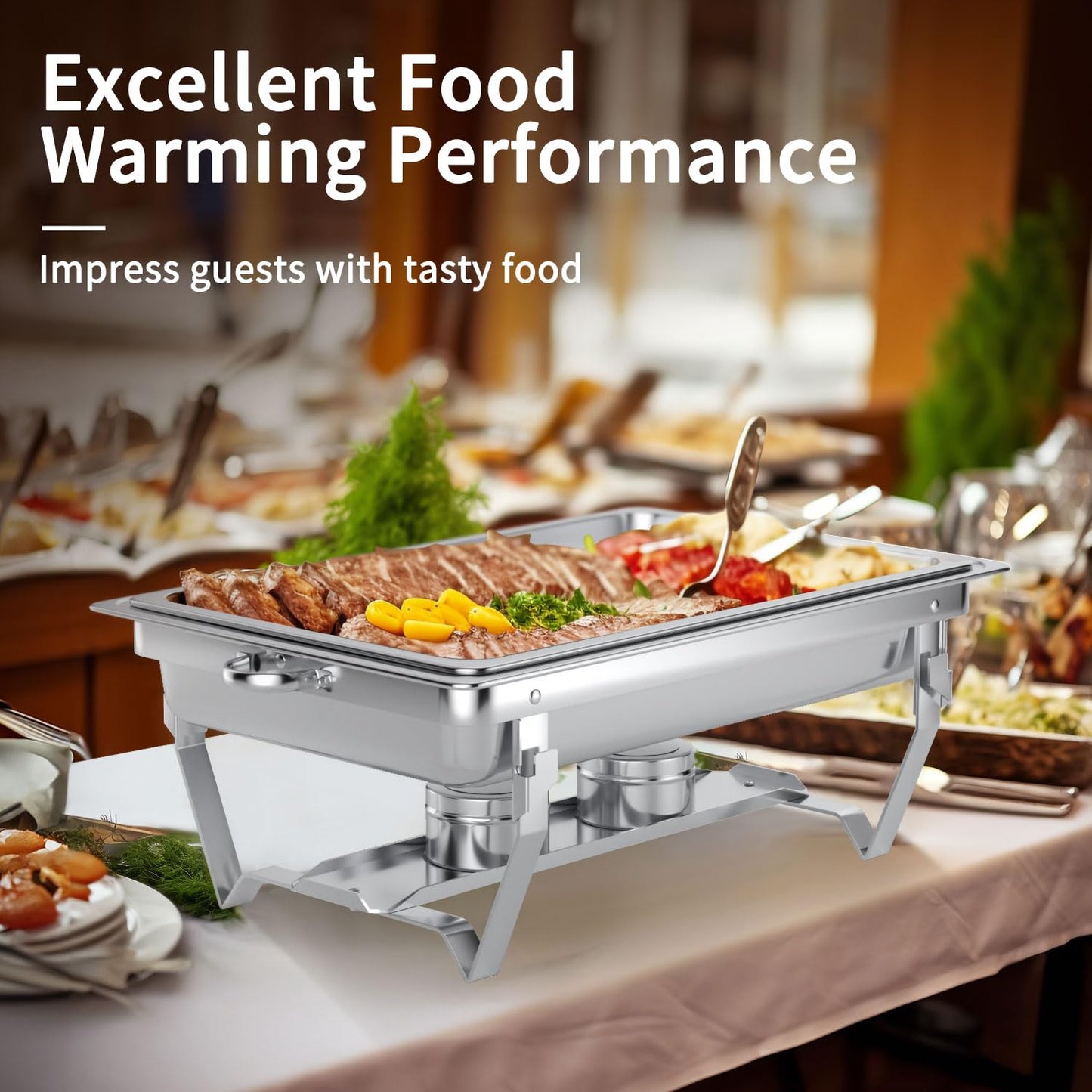 Chafing Dishes for Buffet Set – Chafers for Catering & Buffet Warmers with Lids | Serving Food Warmer & Chafers Servers Sets