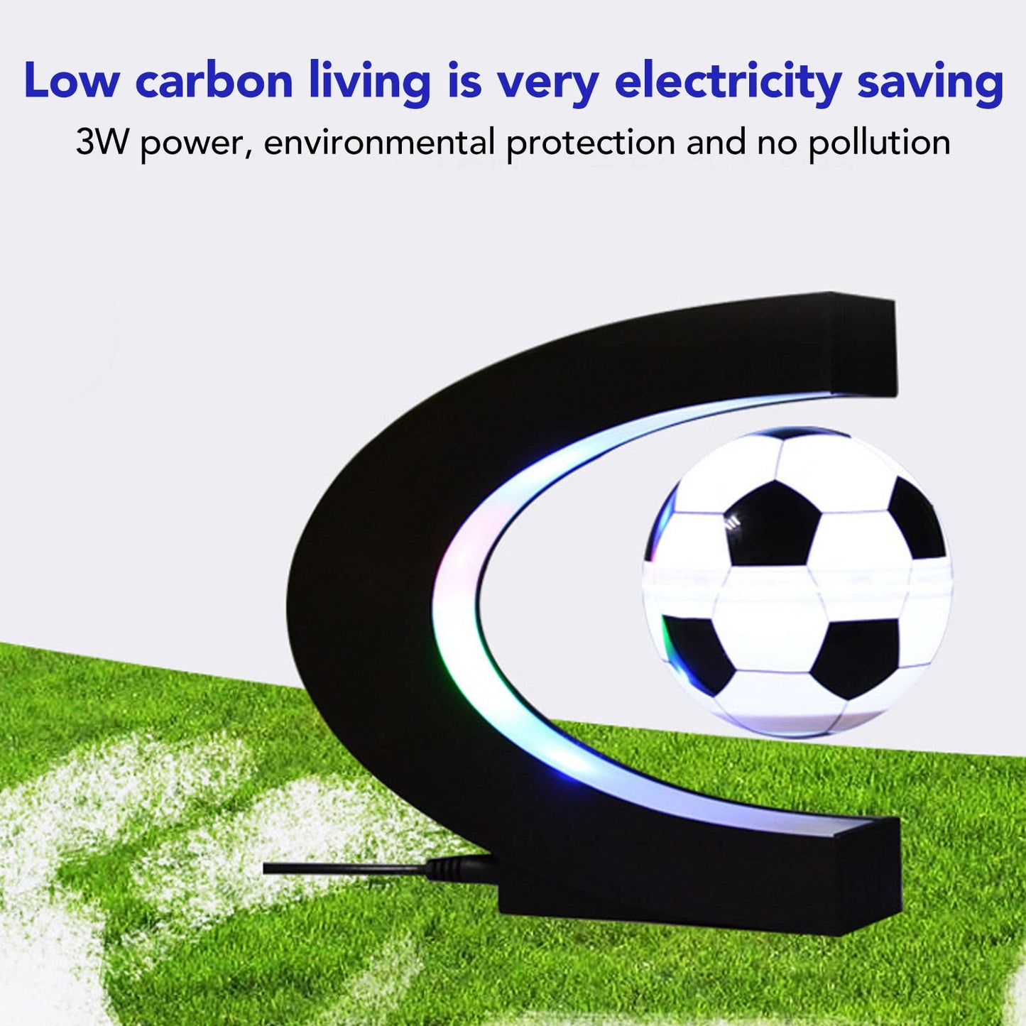 RTLR Magnetic Levitation Soccer Ball 100240V Low Friction Multipurpose Soccer Toy ABS Material with Auxiliary Stick for Kids Birthday Gifts US Plug