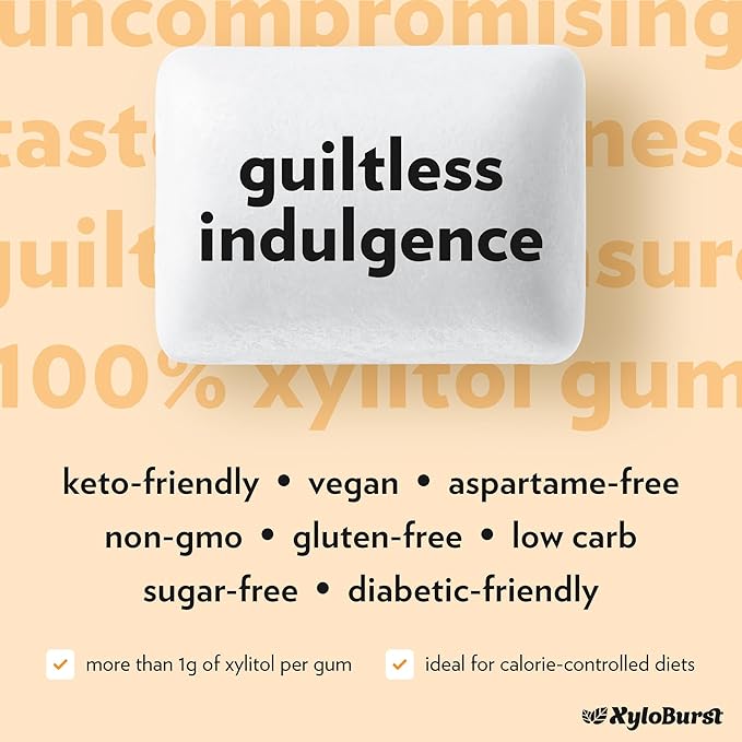 XyloBurst Xylitol Chewing Gum | Sugar Free, Gluten Free, Keto Friendly | Aspartame Free | Fruit Flavor | 500-Count Bag