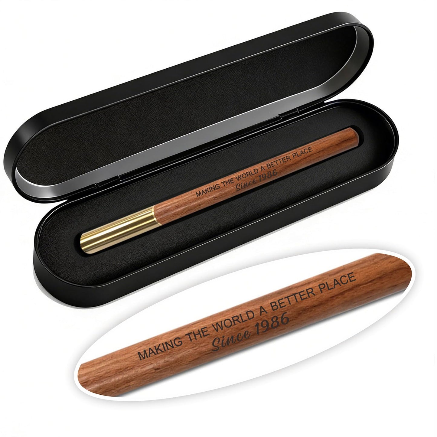 iyaone 40th Birthday Gift for 1986 Born - Engraved Wooden Gel Pen & Keepsake Box Set, Thoughtful 40 Year Old Gift for Men & Women, Milestone Birthday Present