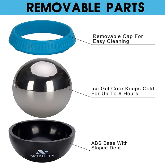 Nobility Massage Ball Roller– Ice Cold and Hot for Deep Tissue and Sore Muscle Relief of Stiffness and Stress, Body, Neck, Back, Foot, Plantar (Black)