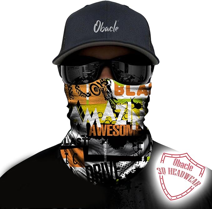 Obacle Neck Gaiter Face Mask Bandana for Dust Wind Sun Protection for Men Women