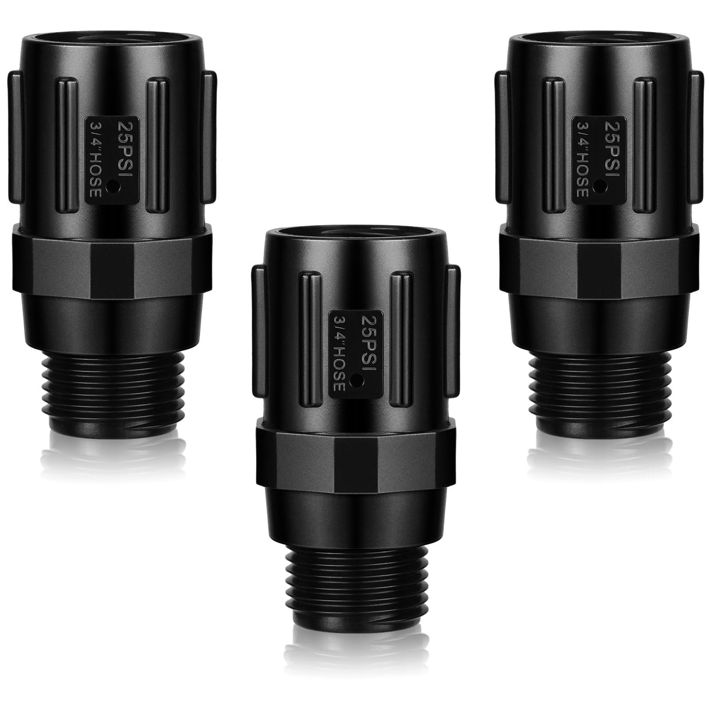 Tondiamo 3 Pcs 25 PSI Drip Irrigation Pressure Regulator, 3/4" Female Hose Thread x 3/4" Male Hose Thread Pressure Reducer Flow Valve for Garden Drip Irrigation Parts Emitters System