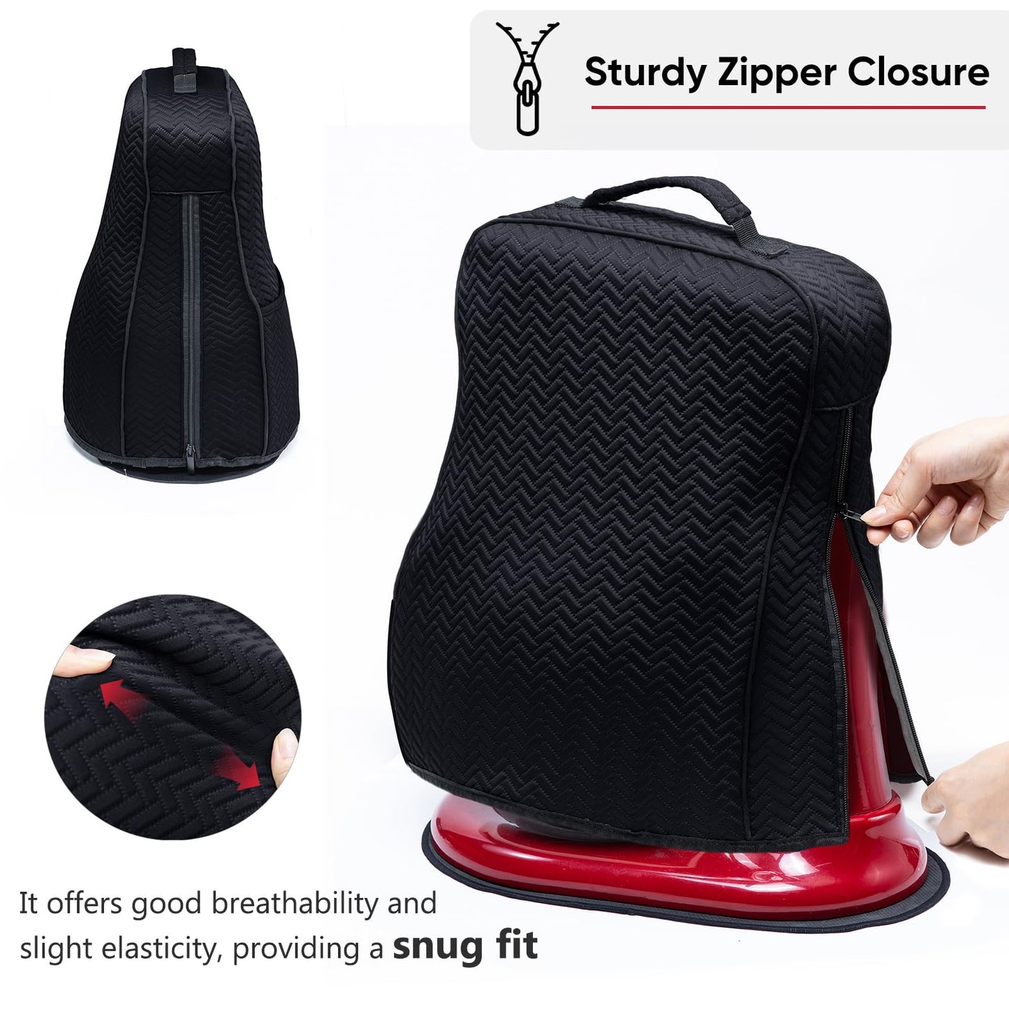 BAGSPRITE Stretchy Stand Mixer Cover with Appliance Slider– Washable Applicance Cover Compatible with KitchenAid Mixer 6/7/8 Quart – Dust Cover with Pockets for KitchenAid Accessories and Attachments