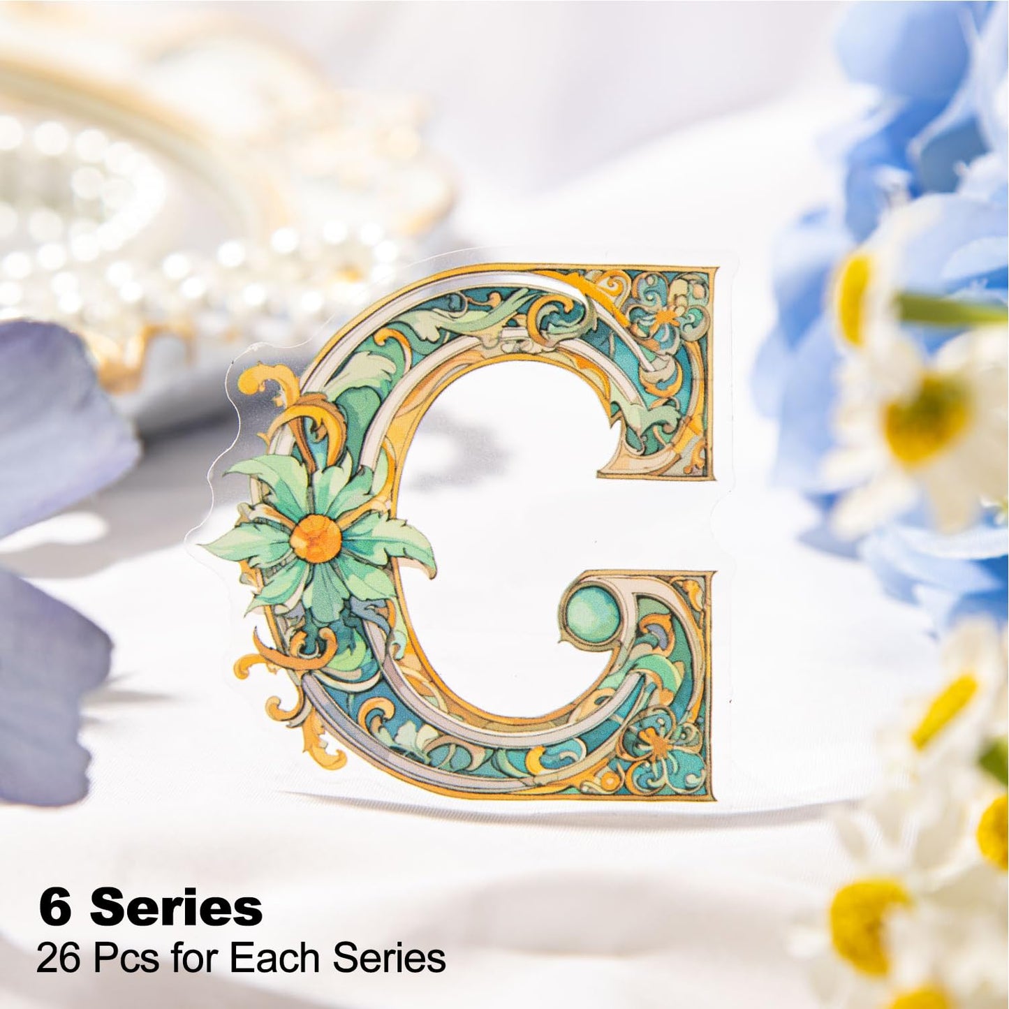 AuriicLeaf Baroque Alphabet Scrapbook Stickers Set, 156PCS Letters Ephemera for Scrapbooking, Junk Journaling, Crafting, DIY Projects, Diaries, and Art Supplies