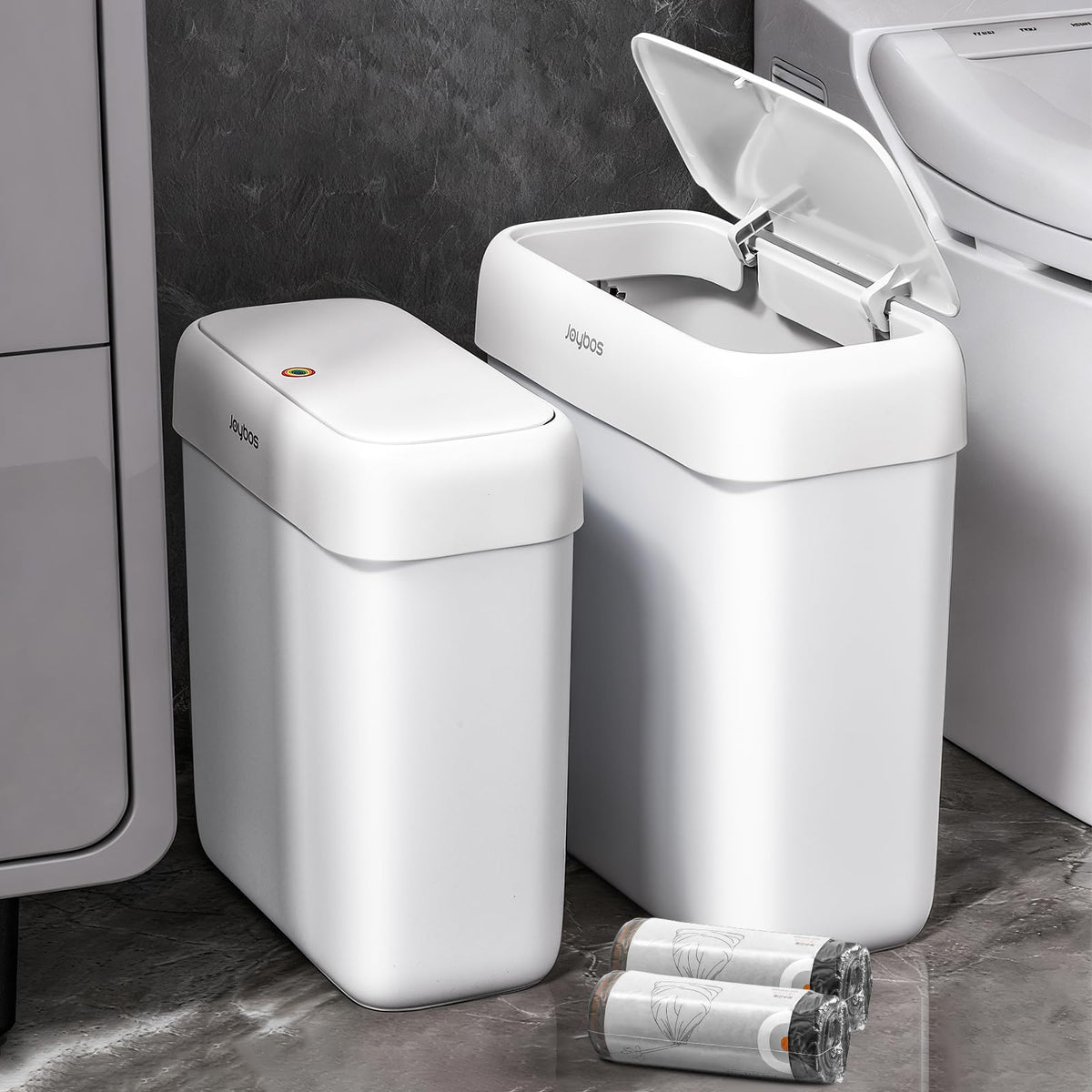 2 Pack Bathroom Trash Can with Lid (2 Count)