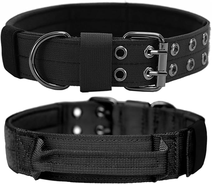 Tactical Dog Collar Heavy Duty Metal Buckle Collars for Medium Large Dogs