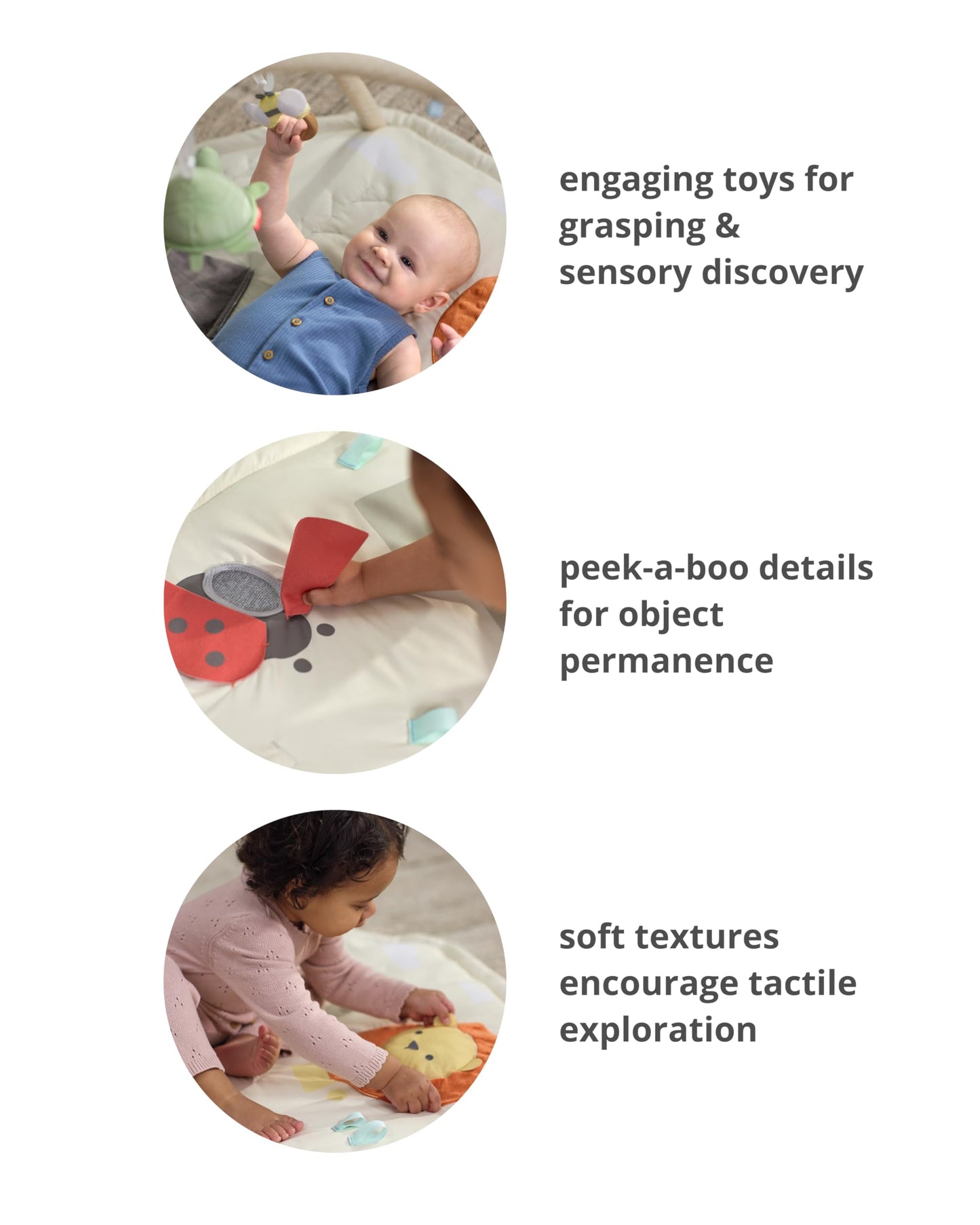 Skip Hop Baby Play Gym 3-in-1 Sensory Tummy Time Activity Mat with 17+ Skill-Building Developmental Activities, 14 Animals & Shapes, 5 Hanging Toys and Crocodile Mirror, Geometric Wonders, Age 0-2y