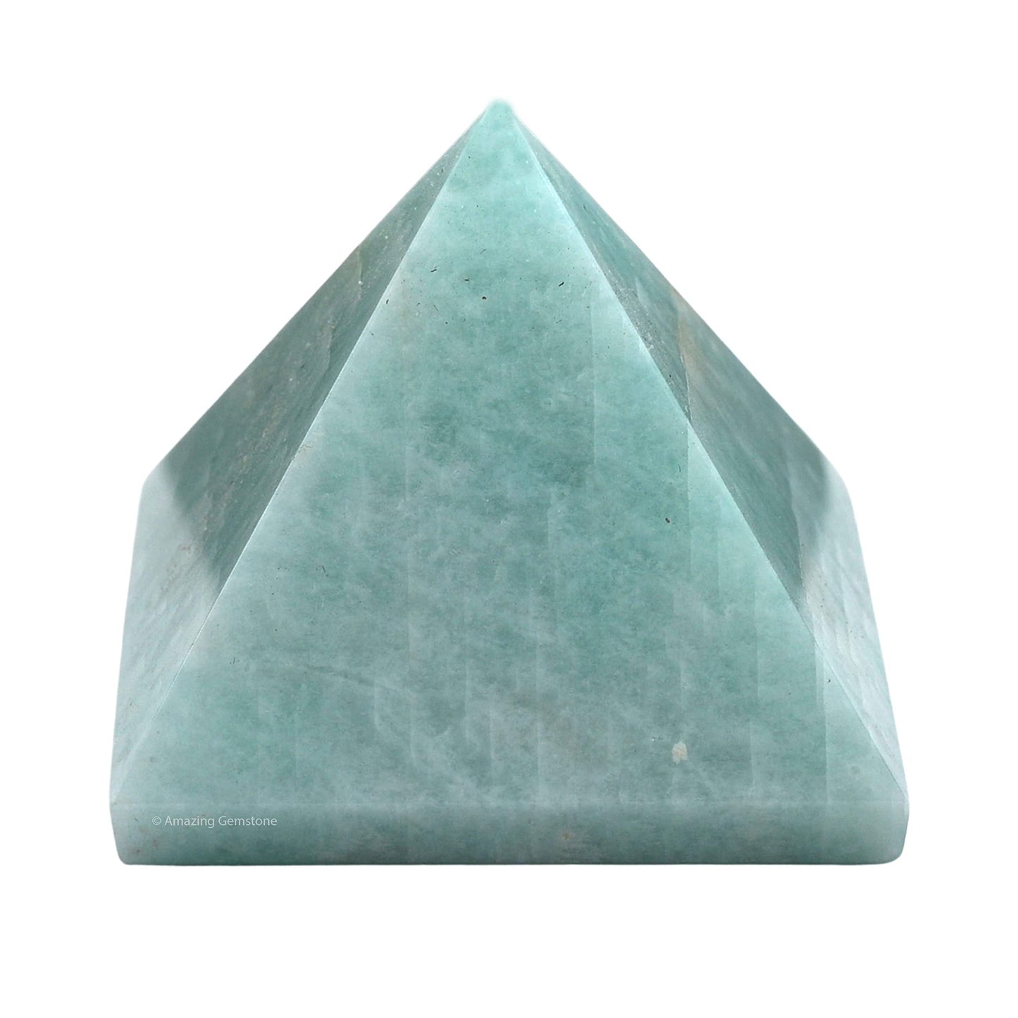 Amazing Gemstone Amazonite Pyramid Crystal Healing Stones - 2" Great Pyramid Figurine of Natural Stone Pyramid for Meditation, Reiki, Chakra Balancing and Crystal Pyramids Grid