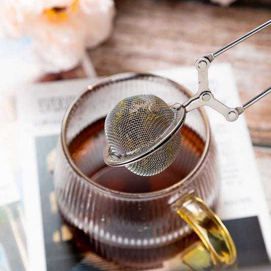Yinder Loose Leaf Tea Infuser Stainless Steel Mesh Snap Tea Ball Strainers with Handle Metal(Silver)