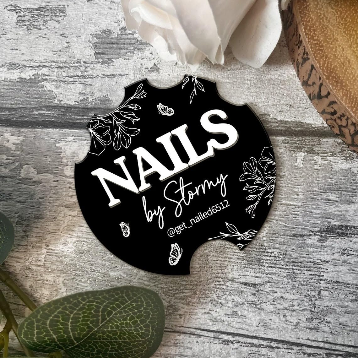 Acrylic Nail Photo Prop for Salons & Artists, Personalised Discs, 4'' Nail Artist Gifts, Advertising Tool, Tech Prop (9)