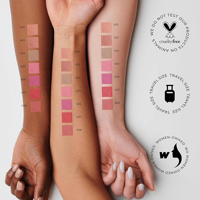 Lamel Coral Blush Cheek Color Mini - Blendable Natural Blush Powder - Enhances & Defines Shapes & Features - Shading & Contouring Powder - 4 Universal Shades - 403 (Coral) - 3.8g / 0.13 oz