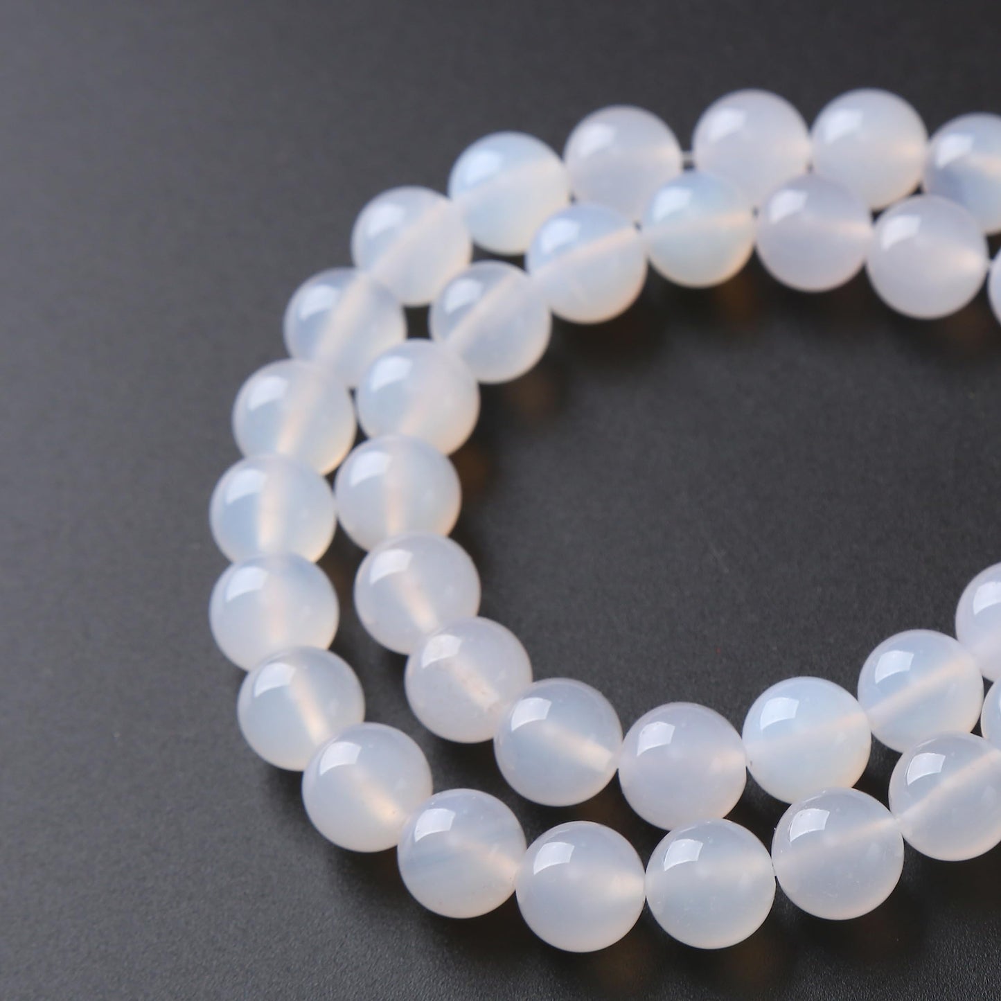 60PCS 6MM Natural White Opal Beads Round Loose Stone Beads for Jewelry Making DIY Energy Stone Healing Power Bracelet 15"