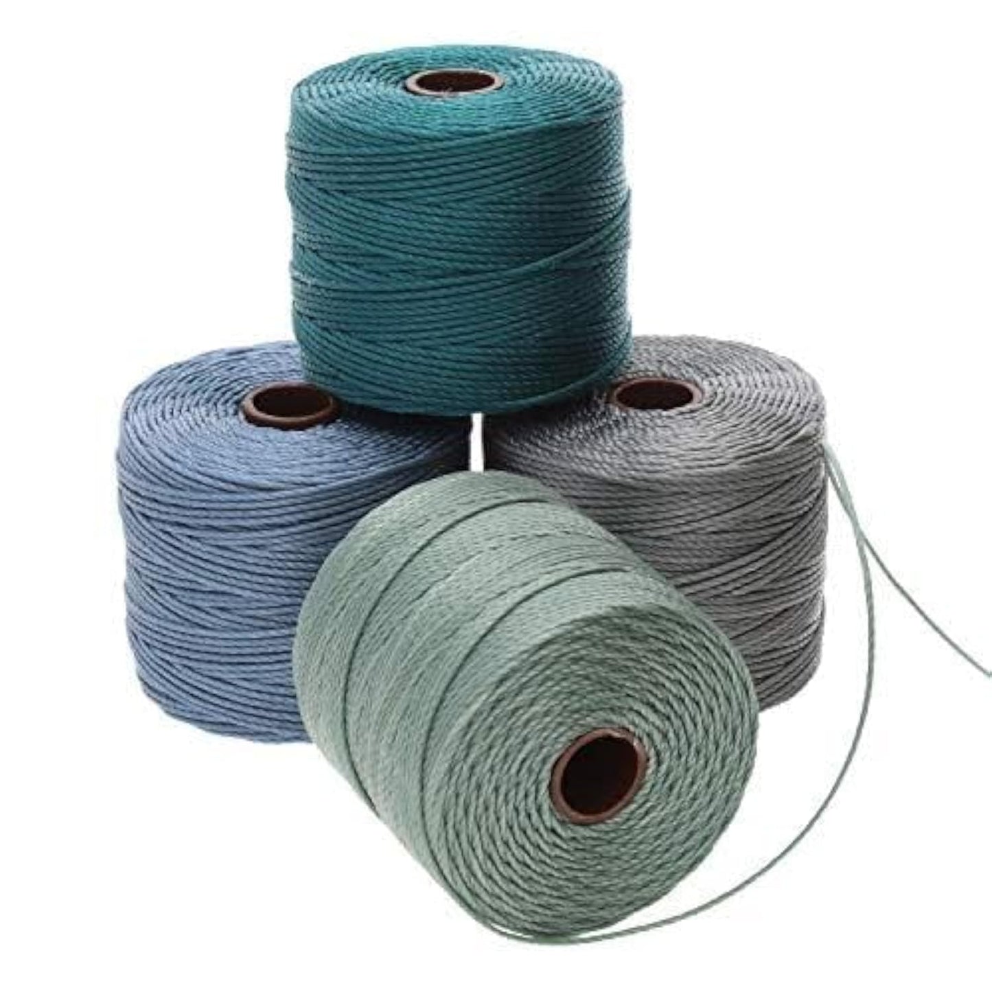The Beadsmith S-Lon Bead Cord – .5 mm Twisted Nylon Cord for Stringing, 4-Pack, Ocean Mist Mix, TEX210, 77 Yards per Spool