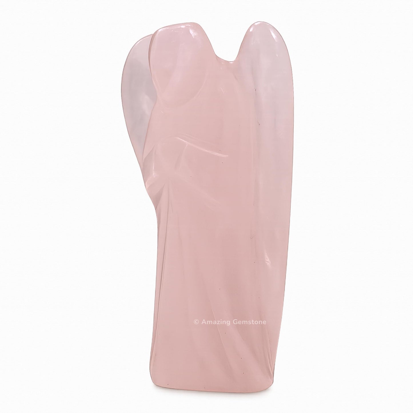 Amazing Gemstone Rose Quartz Angel - Rose Quartz Crystal Angel and Pocket Guardian Angel Crystal Figurines (1.5 inches)