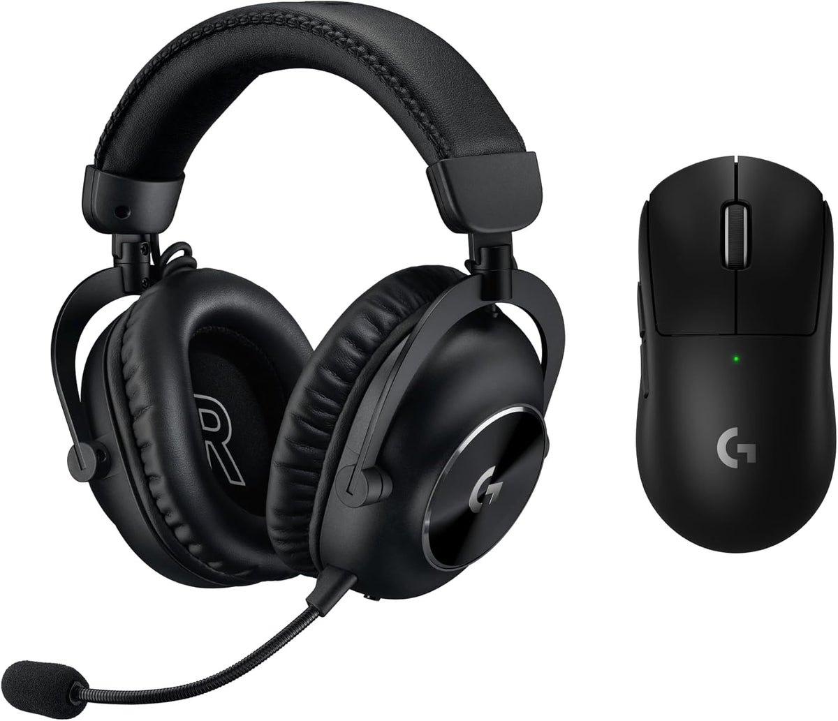Logitech G Pro X Superlight 2 Lightspeed Wireless Gaming Mouse + G Pro X 2 Wireless Gaming Headset Bundle - Black
