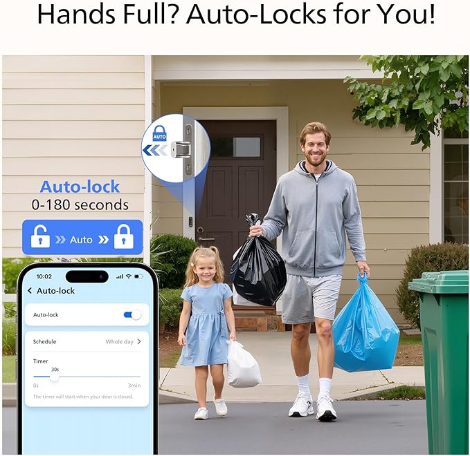 Philips WiFi Smart Deadbolt Lock with Fingerprint Keypad, APP Remote Control, Smart Retrofit Lock for Existing Deadbolt, Keyless Entry, Voice Control, Interior Auto-Locking