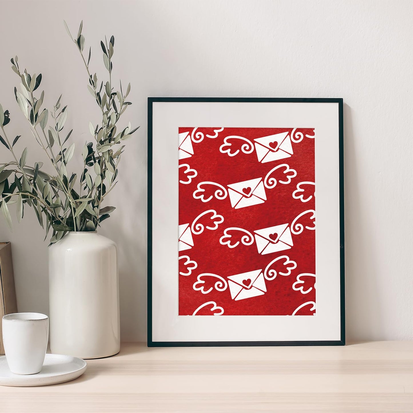 JarThenaAMCS 32 Sheets Valentine Pattern Paper Red White Love Heart Arrow Scrapbook Specialty Paper Double Sided Decorative Art Paper for DIY Crafts Supplies, 6 x 6 Inch