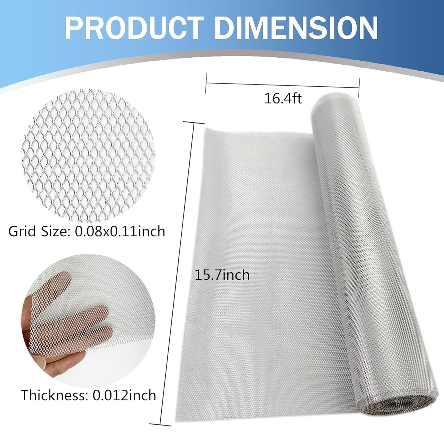 Aluminum Wire Mesh for Arts and Craft - Sculpting Mesh Roll 15.7 Inch by 16.4 Foot - Ideal for Sculpture Projects - Craft Wire Mesh for Crafts