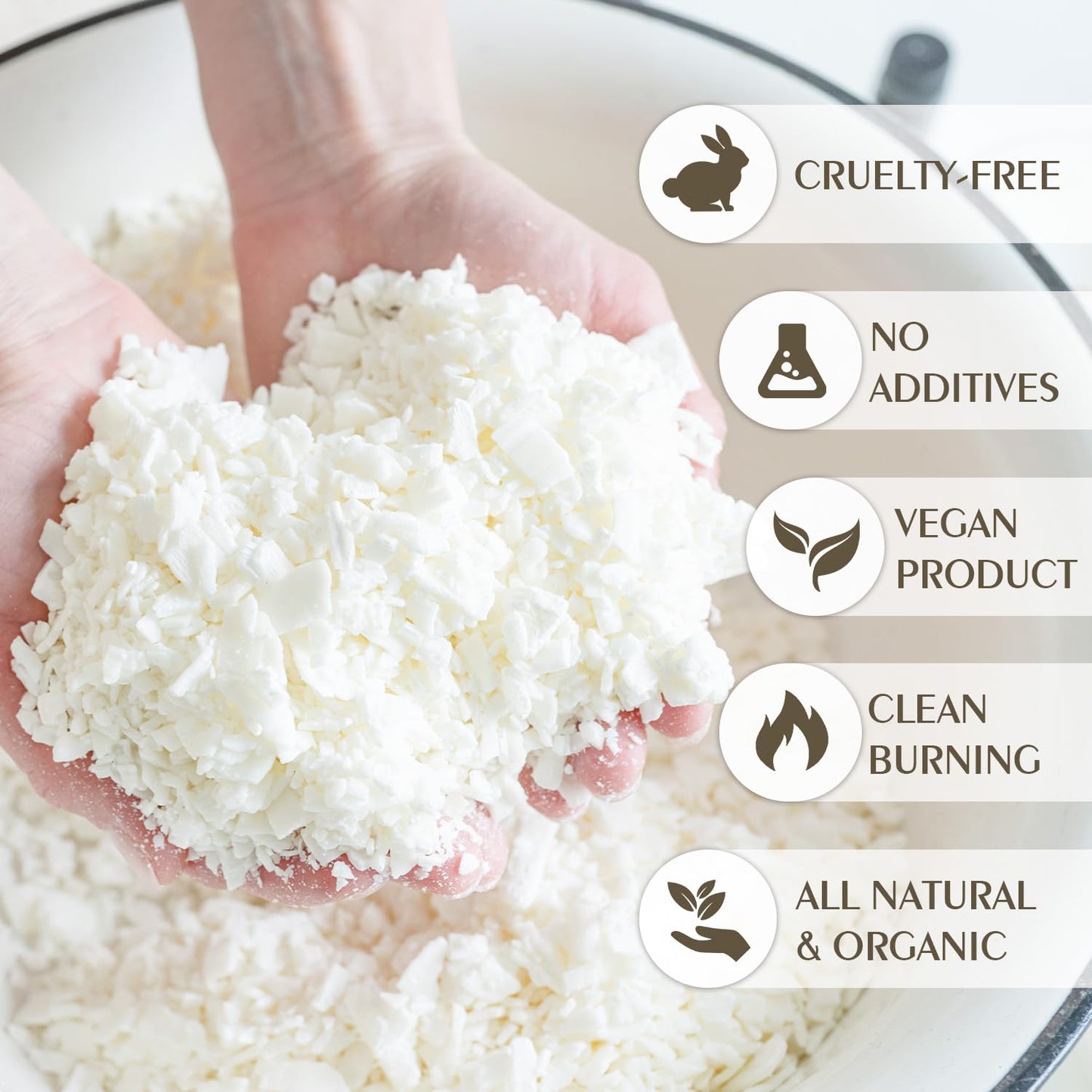 Soy Wax Flakes, Waxcanpy Natural Candle Wax, Organic Soy Wax for Candle Making from Farm, No Additives, Harmless and Pure (20lb)