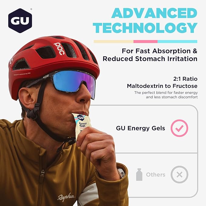 GU Energy Original Sports Nutrition Energy Gel, Vegan, Gluten-Free, Kosher, and Dairy-Free On-the-Go Energy for Any Workout, 24-Count, Birthday Cake