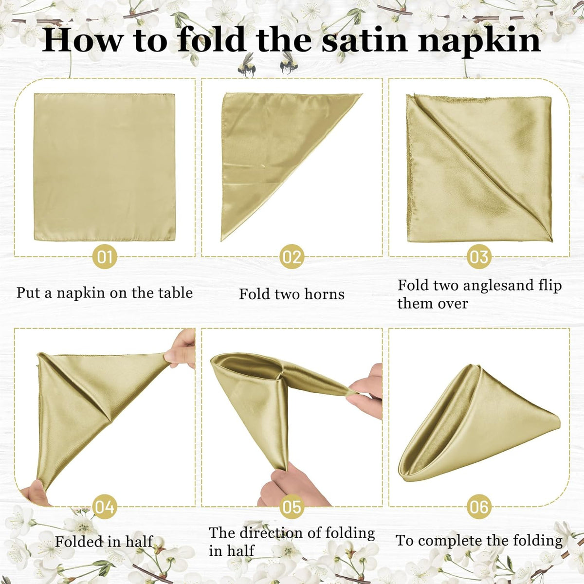 Bailarina 80 Pack Champagne Satin Napkins,17x17 Inches Wedding Napkins Square Soft Silky Table Napkins Bulk Decorative Elegant Cloth Napkin for Party Decoration, Banquet,Wedding,Graduation