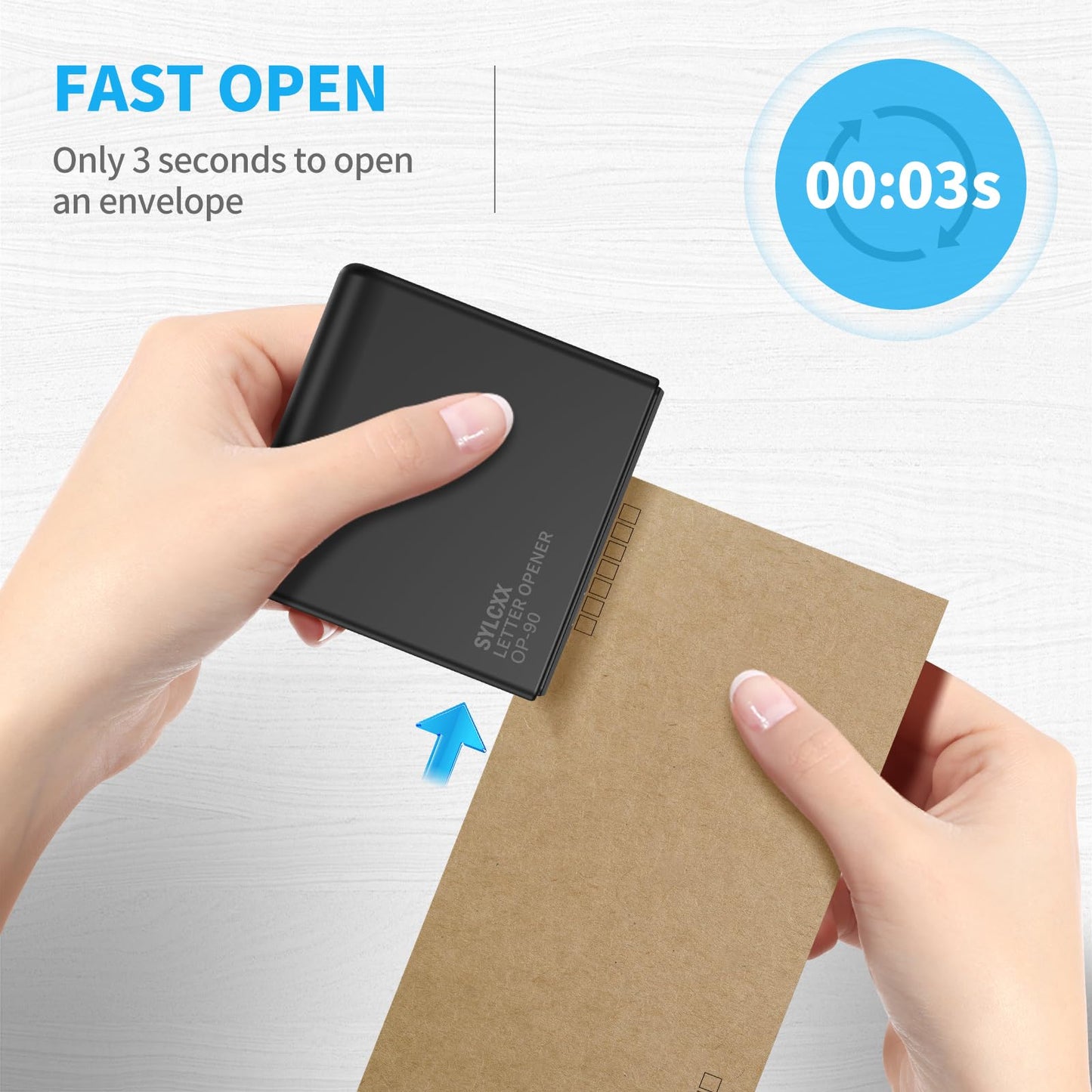 Battery Operated Electric Letter Opener - Letter Openers Envelope Slitter, Envelope Opener, Mail Opener, Universal Envelope Efficient Letter Opener Tool for Office, Home (Black)
