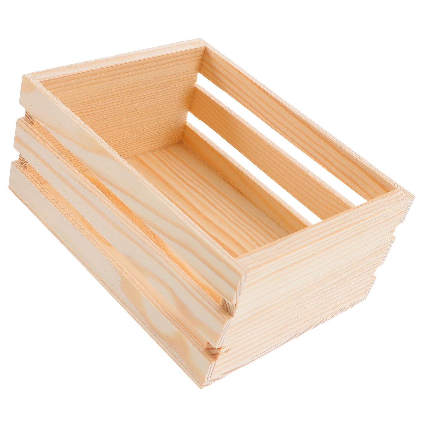 JHKNNK Mini Pine Wood Crate, Artistic Hollow Wooden Storage Box, Unfinished, Compact Decorative Organizer for Study, Office, Bedroom, in