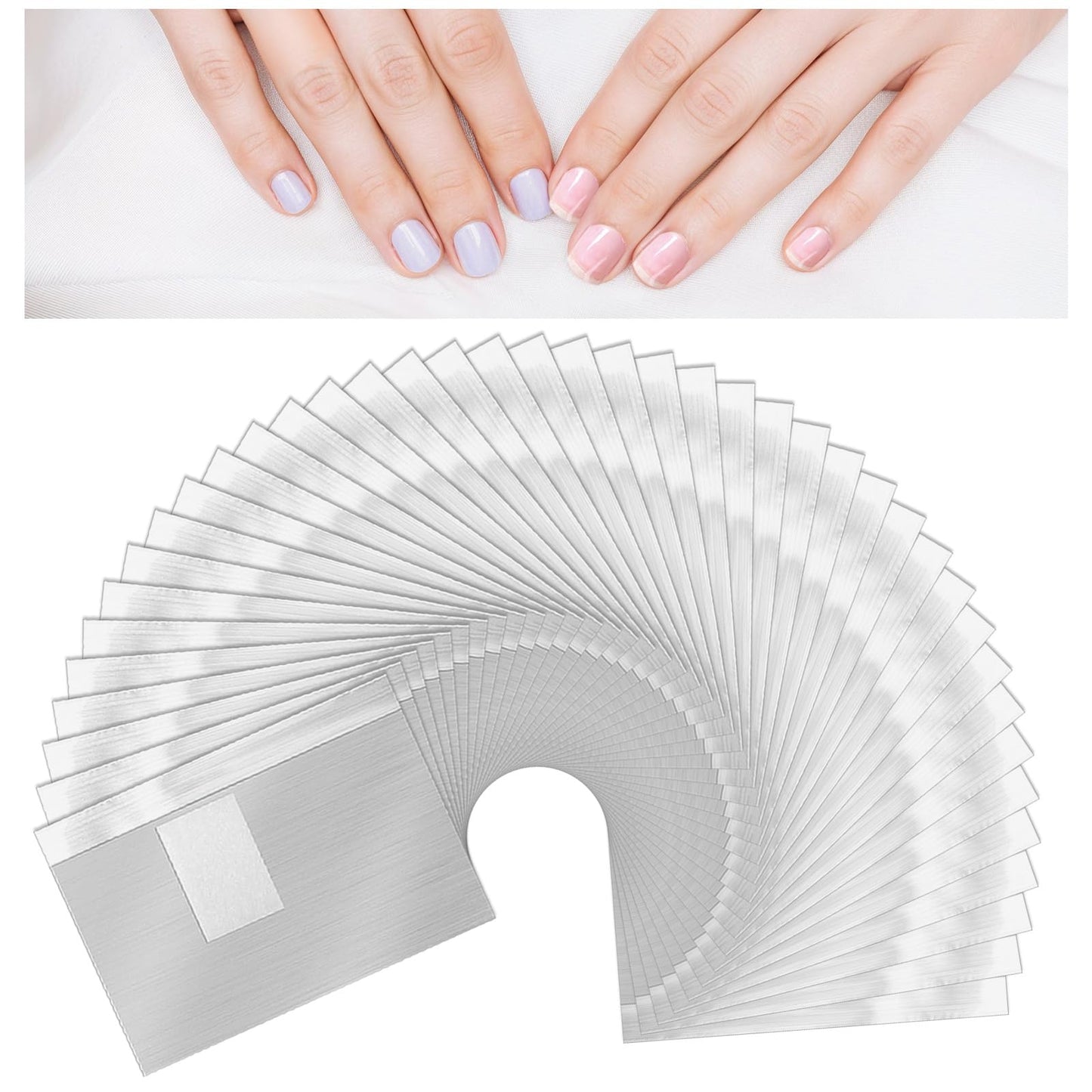 Ptwola 1000pcs Aluminium Foils Nails Polish Remover, Soak Off Wraps Finger Nail Gel Polish Removal Tool with 0.79x1.18inch Pre-attached Lint Free Cotton Pads
