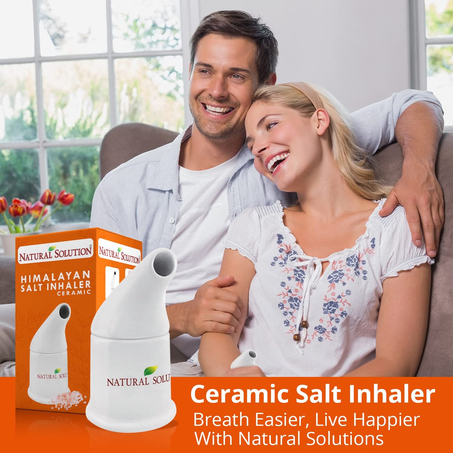 Natural Solution Himalayan Salt Inhaler Ceramic with Himalayan Pink Salt – A Simple and Natural Way to Enjoy a Refreshing and Soothing Salt Air Experience
