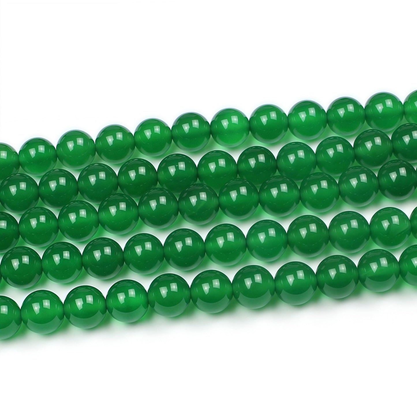 MJDCB 7A Natural Green Agate Beads Round Stone Loose Beads for Necklace Bracelet Charms Jewelry Making 15" (6mm)