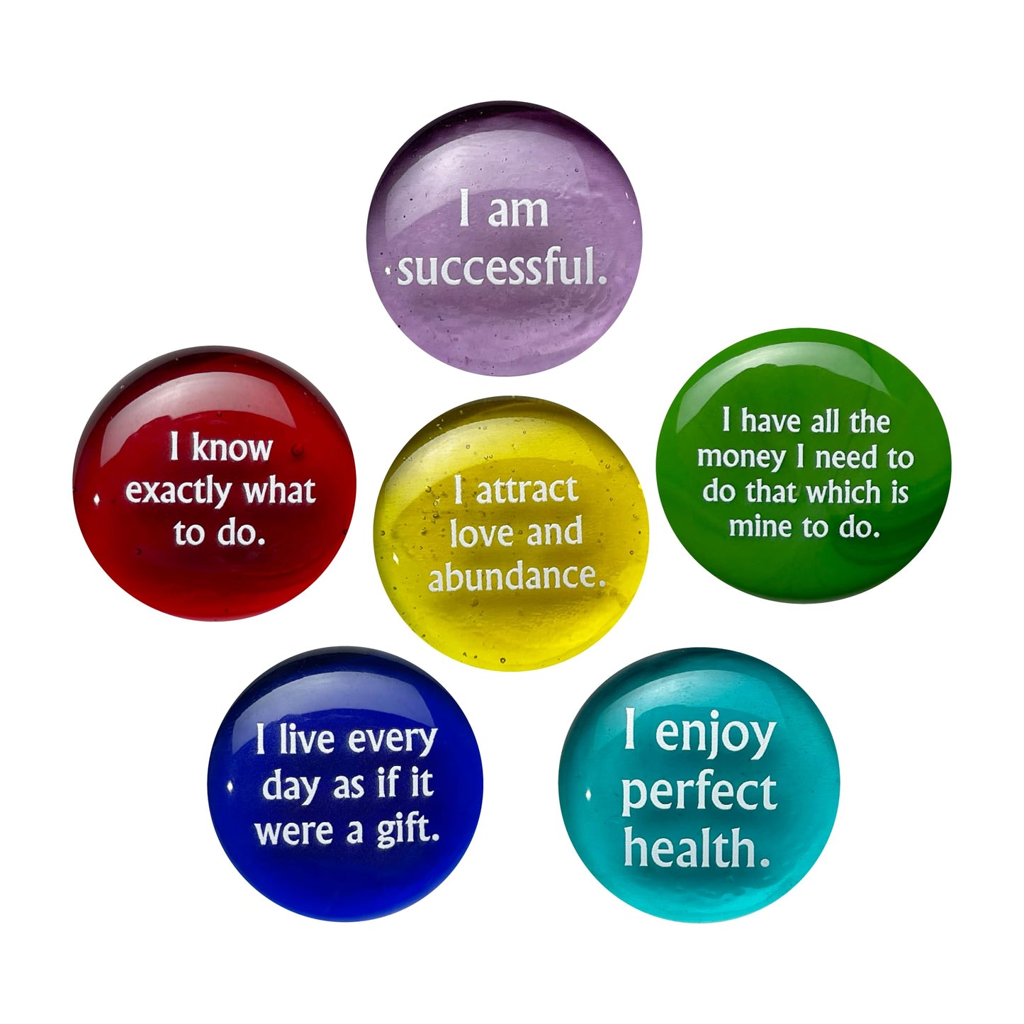 Lifeforce Glass Affirmation Glass Stones, Positive, Encouraging Statements on Glass Stones to Help You Achieve Your Goals Affirmations Really Work. Set II