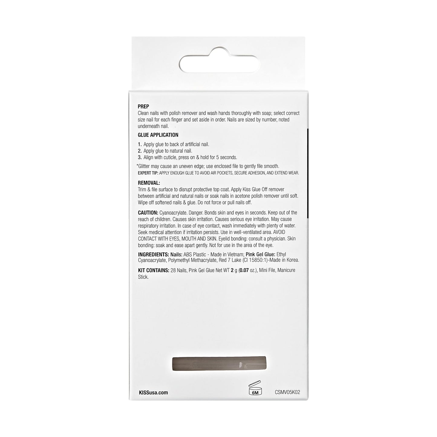 KISS Classy, Press On Nails, Nail glue included, 'Dashing', White, Medium Size, Almond Shape, Includes 28 Nails, 2g glue, 1 Manicure Stick, 1 Mini File, (Pack of 2)
