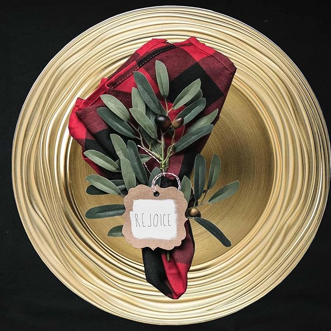 13 Inch Round Charger Plates, Set of 6, Dinner Chargers Bulk Wedding (Gold)