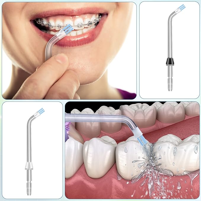 Nuanchu 8 Pieces Compatible with Waterpik Replacement Flossers Replacement Tips, Classic Jet Tips Flosser Refill Heads Replacement Heads for Water Toothpick