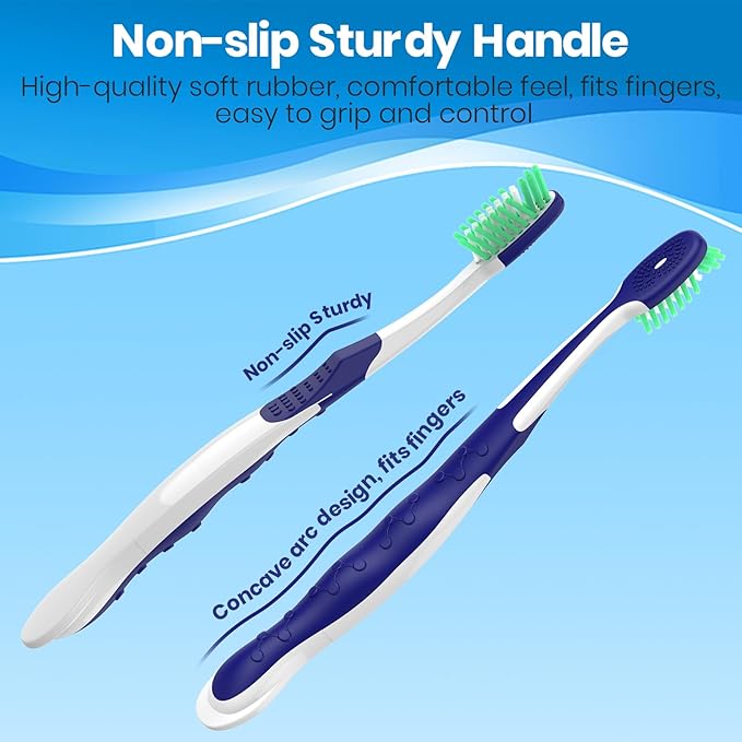 Extra Firm Toothbrushes, Ergonomic Handle, 6 Count