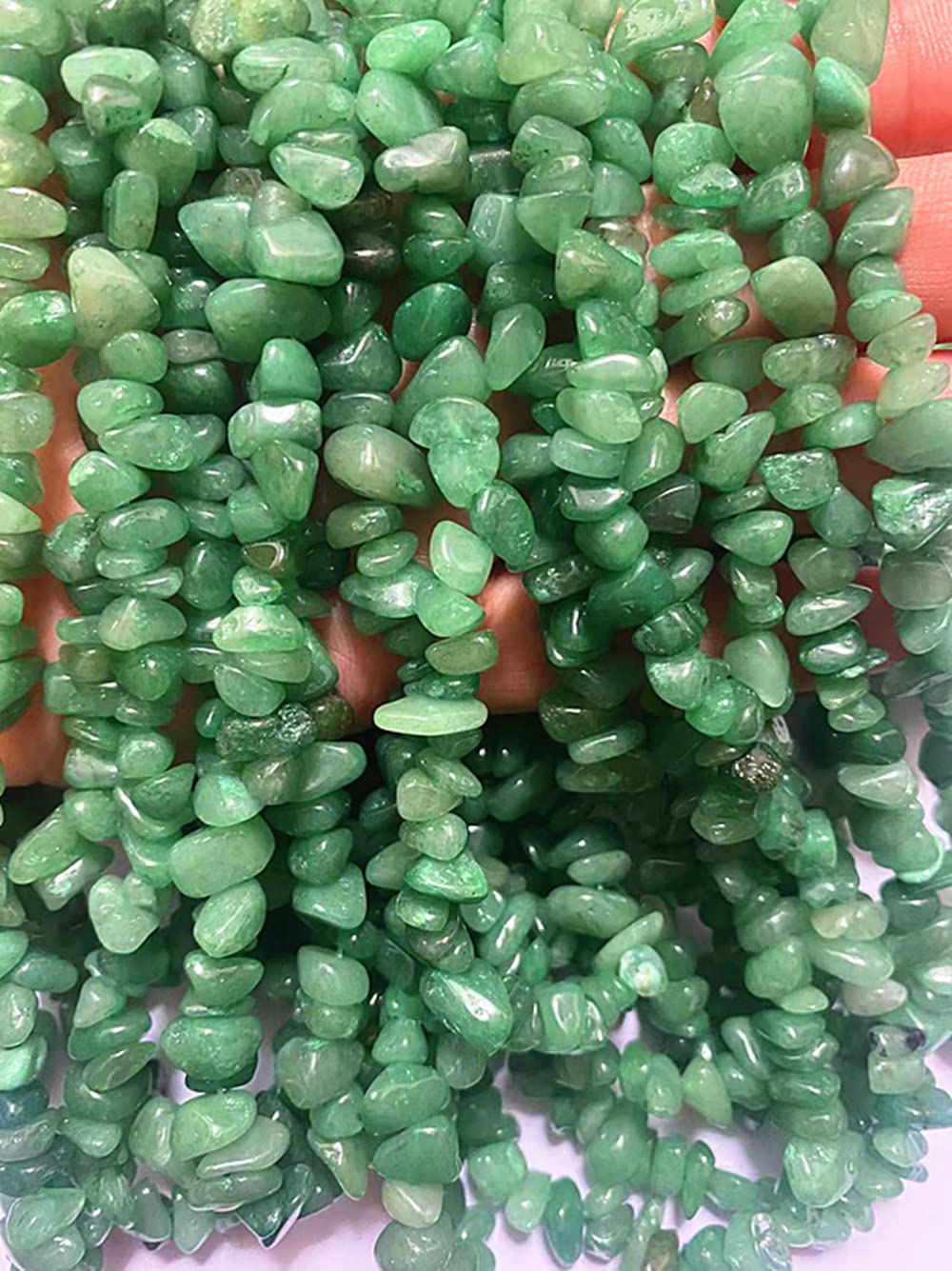 PLTbeads Gemstone Chips Natural Green Aventurine 3-5mm Healing Crystals Waist Bracelets Necklace Kit Irregular Stone DIY Crafts Design Jewelry Making Approxi 32 inch