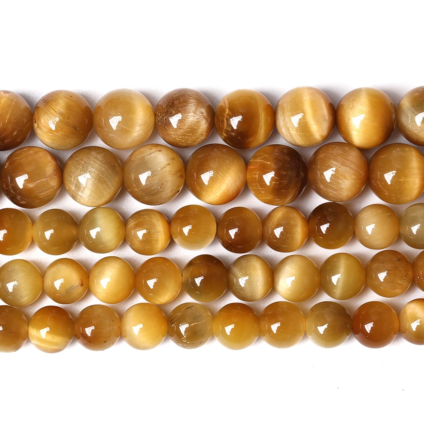 6mm 60pcs Natural Gemstone Gold Tiger Eye Beads Round Spacer Loose Beads for Jewelry Making DIY Bracelet Necklace 15" Inch