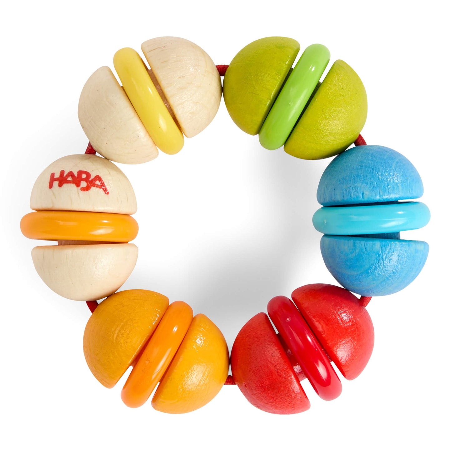 HABA Rainbow Rattle Grasping & Baby Teether – Colorful Sensory Toys for Babies with Gentle Sound and Safe Finish for 6 Months+