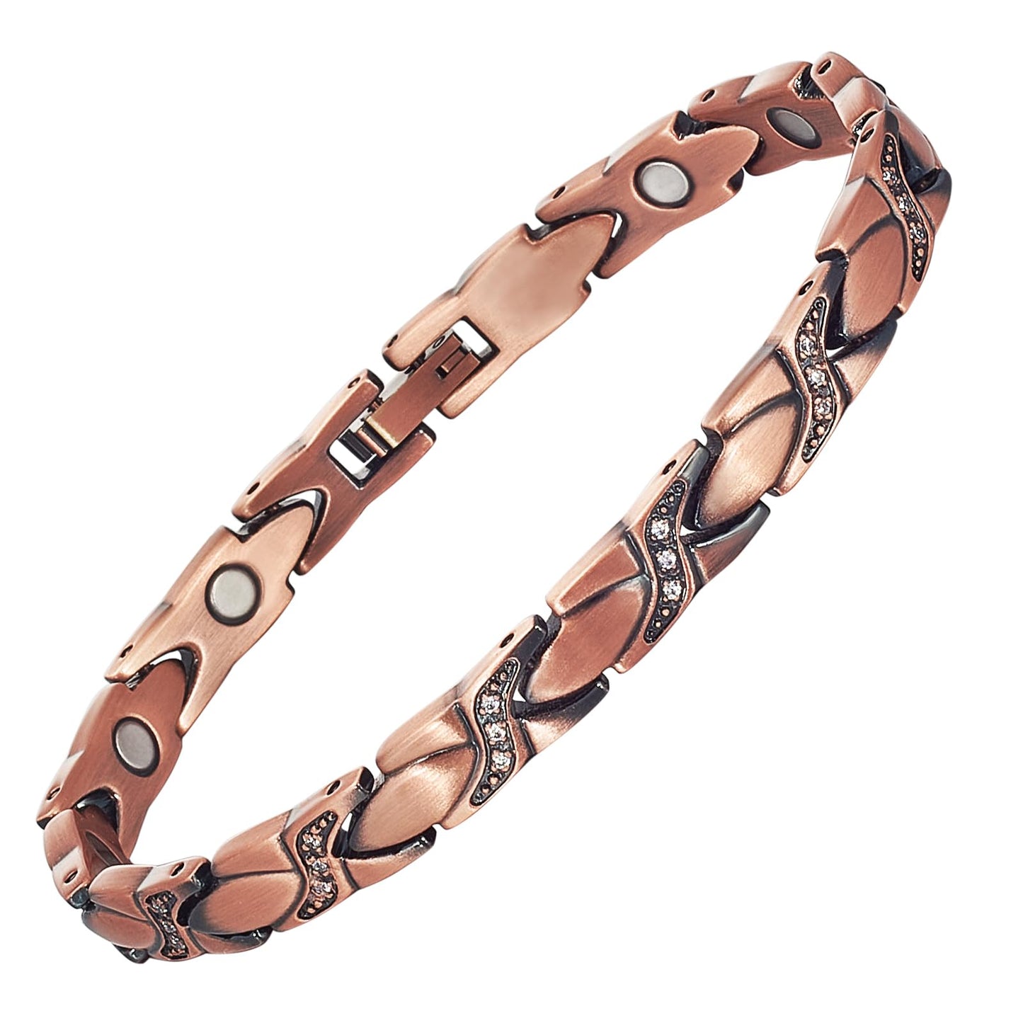 MagVIVACE Pure Copper Bracelets for Women, with 2 Extra Link(Copper)