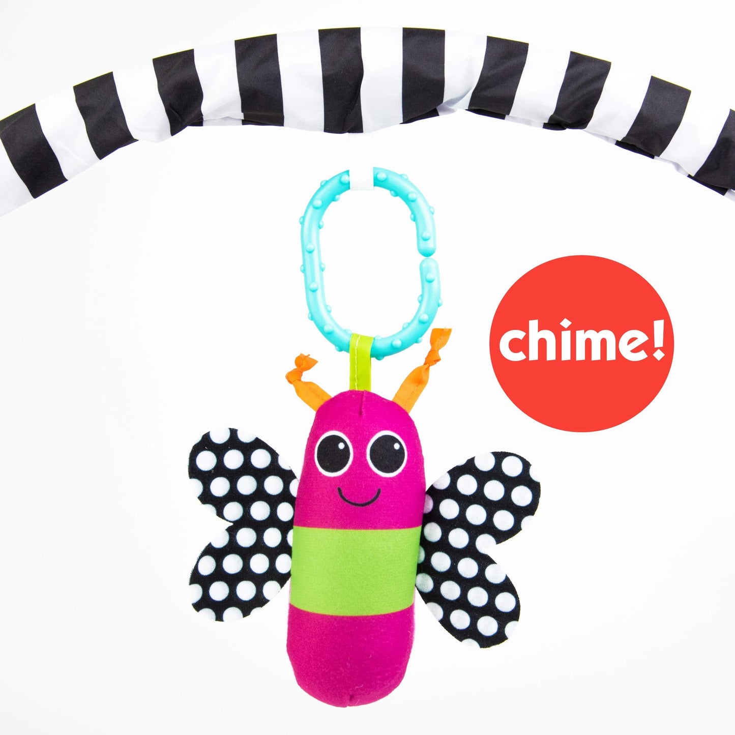 Sassy Black & White Tummy Time Playmat for Tummy or Back Play with Detachable Toys, Ages 0+ Months