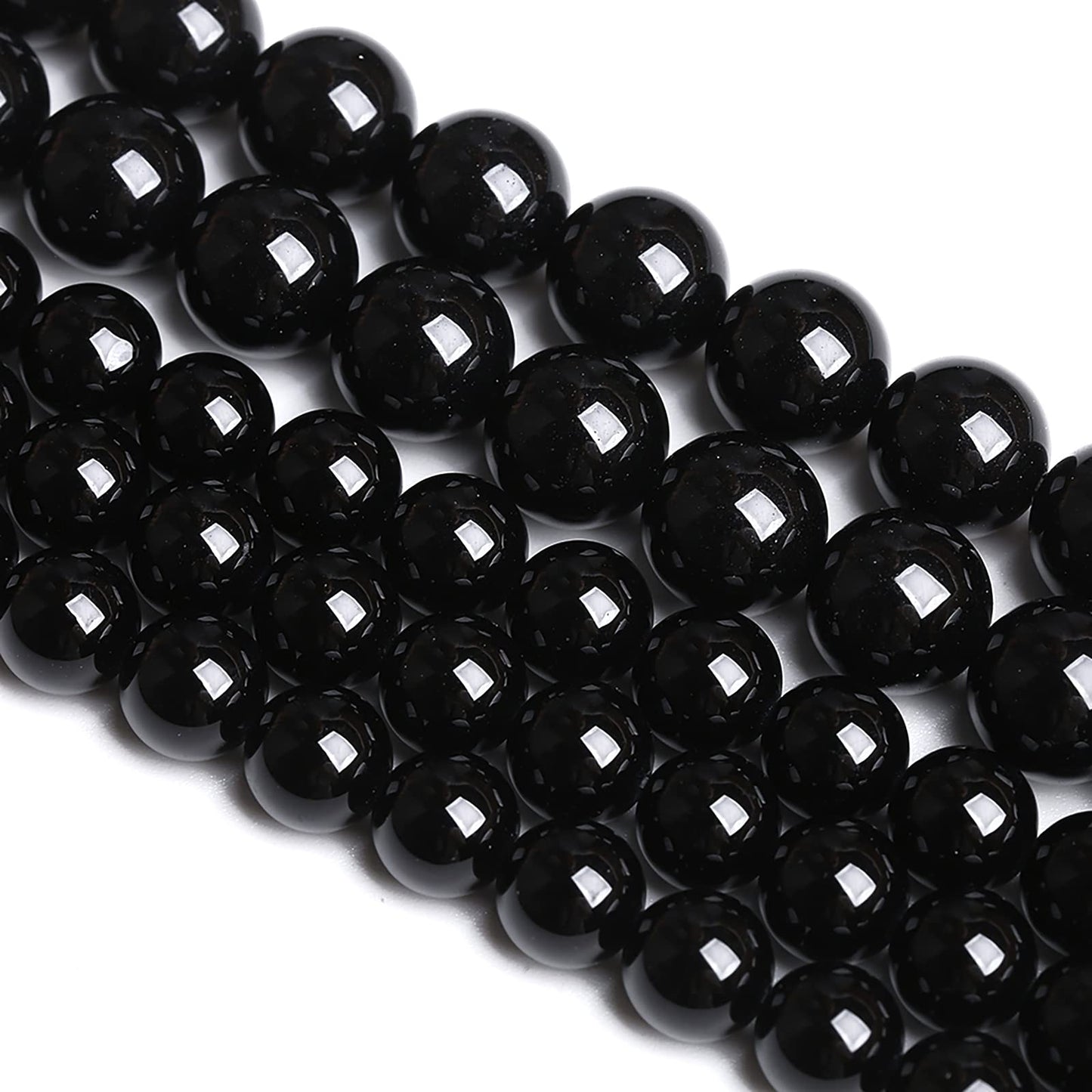 8mm 45PCS Natural Black Onyx Agate Round Loose Spacer Beads for Jewelry Making DIY Craft Bracelet 1 Strand 15"
