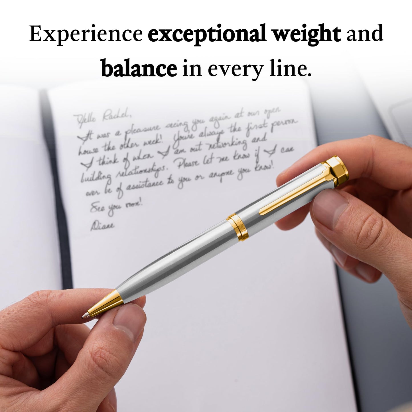 Ellington Pens Luxury Ballpoint Pen – Premium Quality, Smooth Writing Experience, Elegant Design, Includes 2 Ink Refills (Black & Blue) – Ideal for Professionals and Gift Giving