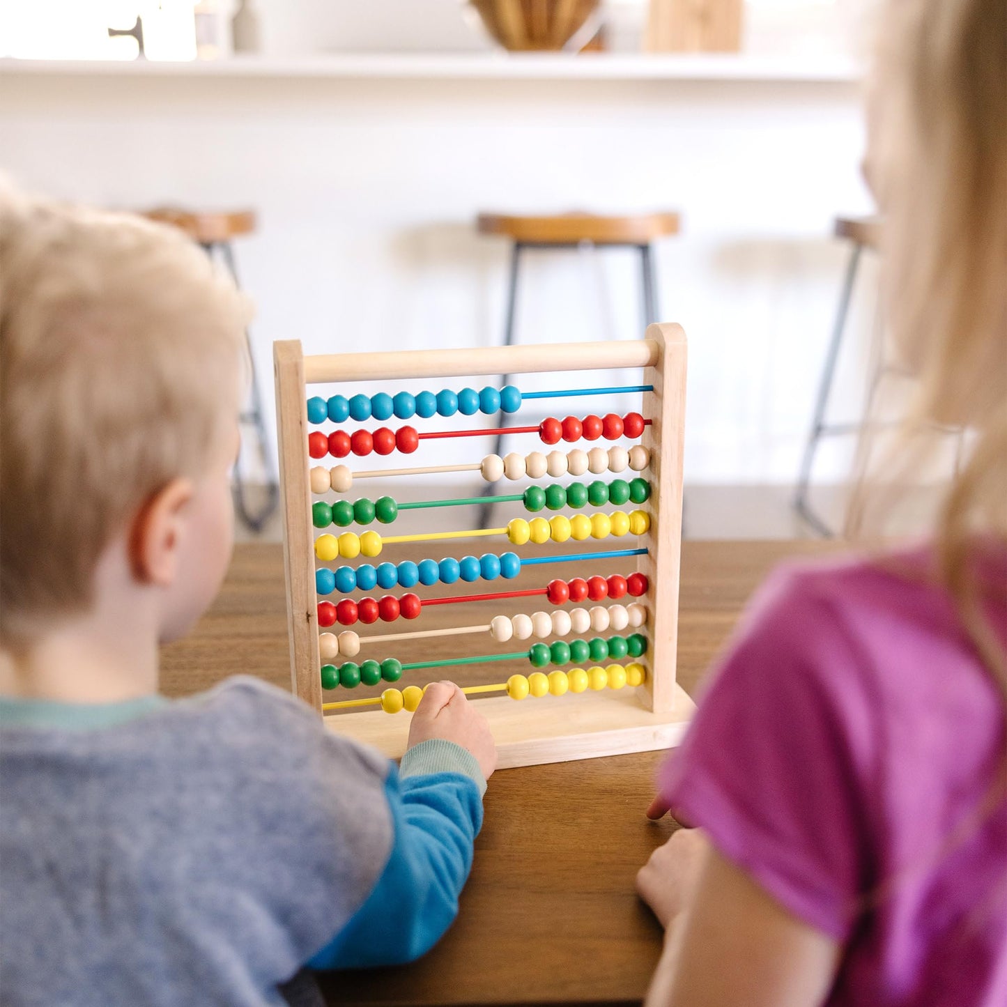 Melissa & Doug Abacus Classic Wooden Toy with 100 Beads - Preschool Learning Activities and Math Games for Kids, Homeschool Essentials for Ages 3+