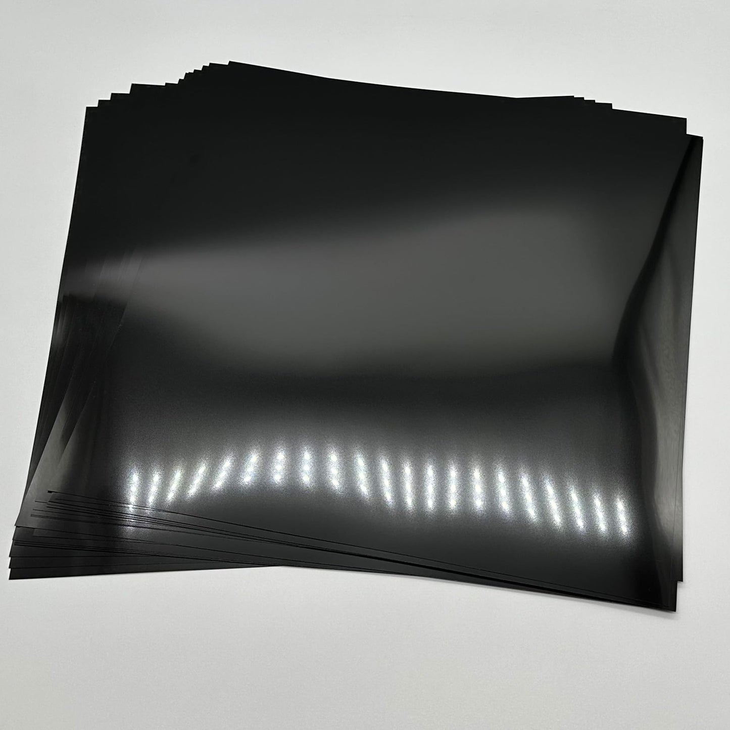 20Pack 7.5mil Opaque Black Plastic Sheets, 12X12 Inch Stencil Paper for Cricut, Laser Cutting, Template Plastic for Quilting, Blank Black Stencil Sheets,Sign Makers,Food Grade PET Stencil Material