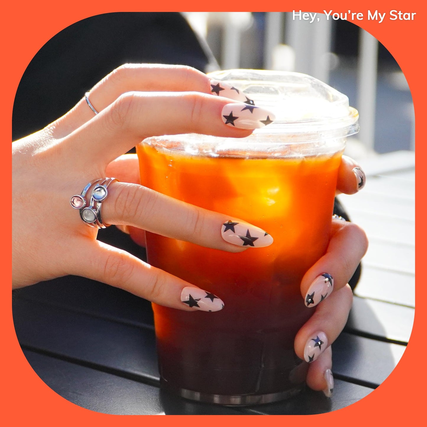 Heyhae Semi Cured Gel Nail Strips | No LED Lamp Needed | Glitter, Pink, Spring | Easy Apply & Remove, Salon Quality | Includes 28 Strips, 1 Prep Pads, Nail File & Wooden Stick - Hey, You’re My Star