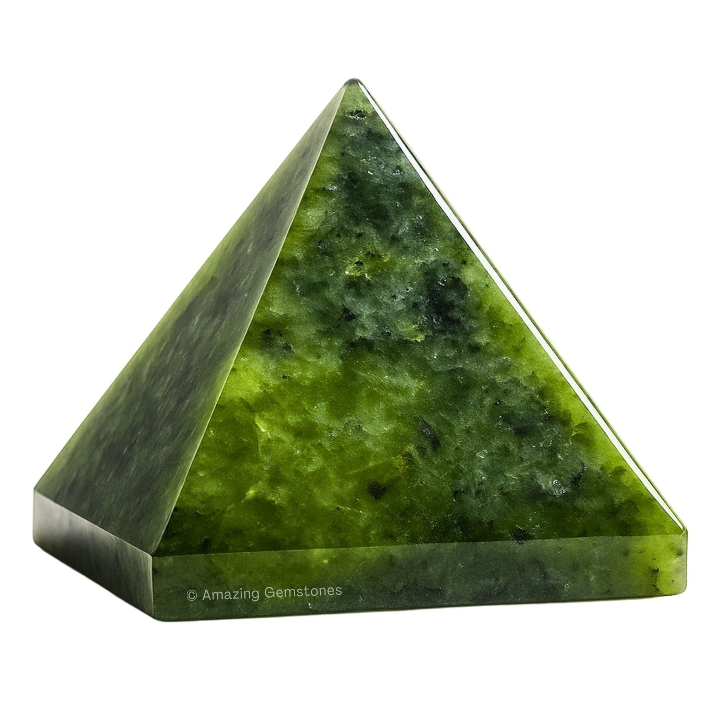 Amazing Gemstone Green Jade Pyramid Crystal Healing Stones - 1.5" Great Pyramid Figurine of Natural Stone Pyramid for Meditation, Reiki, Chakra Balancing and Crystal Pyramids Grid