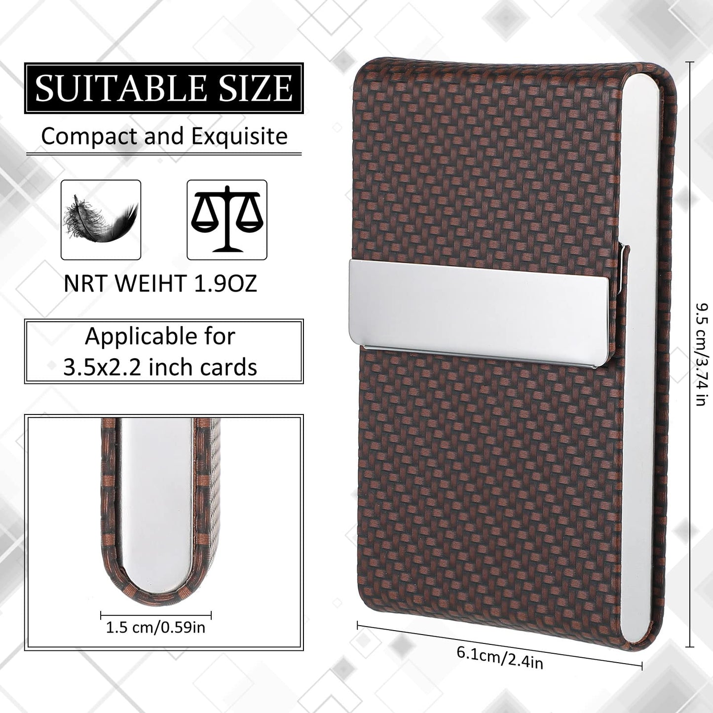 Eaasty 4 Pcs PU Leather Business Card Holder Case with Magnetic Clasp Pocket RFID Blocking Metal Business Card Holder Wallet Organizer(Multicolor,Classic Style)